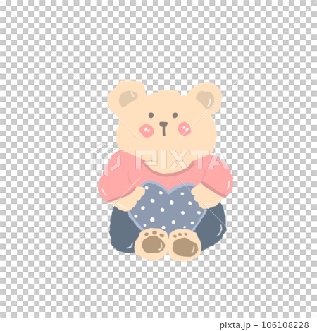 Cute cartoon pastel doodle hand draw bear Cute cartoon pastel doodle hand draw bear 106108228