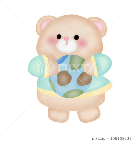 Cute cartoon pastel doodle hand draw bear 106108233