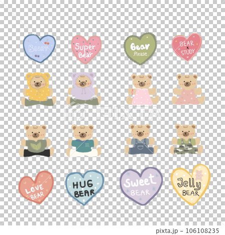 Cute cartoon pastel doodle hand draw bear Cute cartoon pastel doodle hand draw bear 106108235