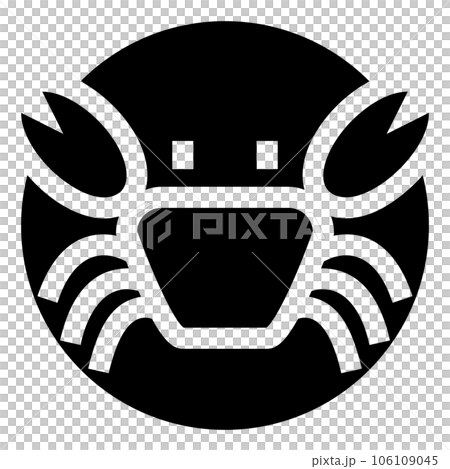 代表黃道十二宮巨蟹座的填充風格圖標 106109045