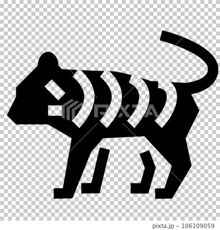 代表十二生肖、虎、虎的填充風格圖標 106109059