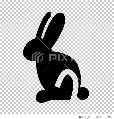 代表生肖、兔和兔的填充風格圖標 106109060