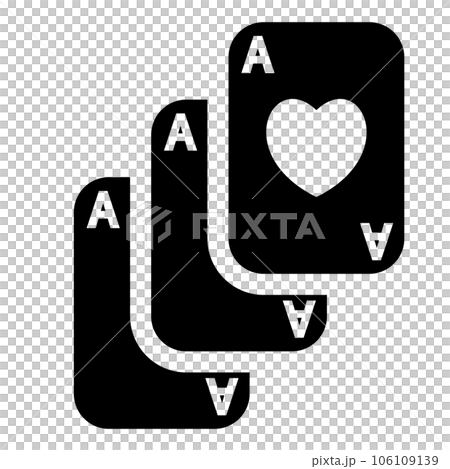 Filled style icons representing playing cards, aces and hearts Filled style icons representing playing cards, aces and hearts 106109139