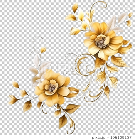1,400+ Gold Flower Border Stock Illustrations, Royalty-Free Vector Graphics  & Clip Art - iStock