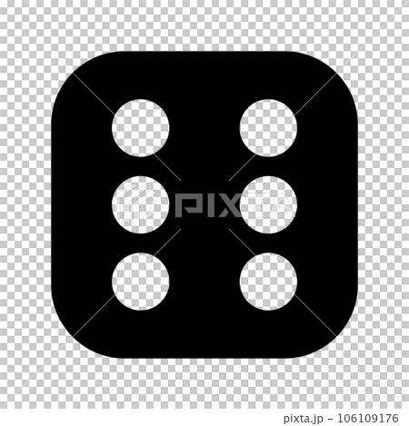 サイコロ、6を表す塗りつぶしスタイルのアイコン サイコロ、6を表す塗りつぶしスタイルのアイコン 106109176