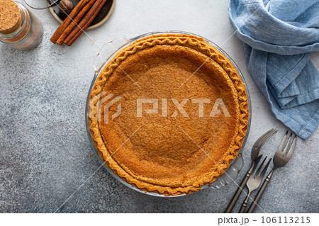 Traditional sweet potato or pumpkin pie, fall desssert 106113215