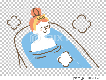 A woman taking a comfortable bath _ color A woman taking a comfortable bath _ color 106115736