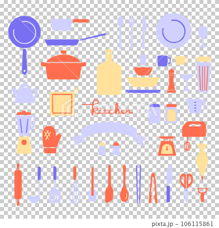 Fashionable and cute kitchen tools vivid 106115861