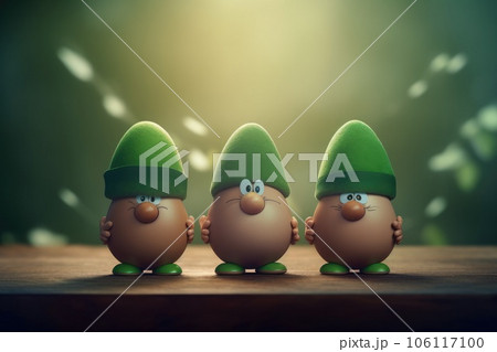 eggs in the form of a leprechaun with green...のイラスト素材 [106117100] - PIXTA