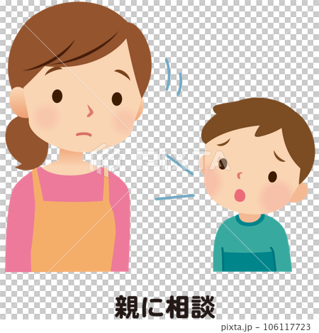 Child consulting with mother Talk Parent and child worries 106117723