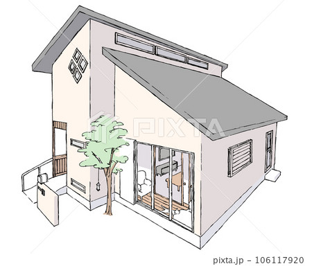 内縁と吹き抜けの平屋（カラー） 106117920