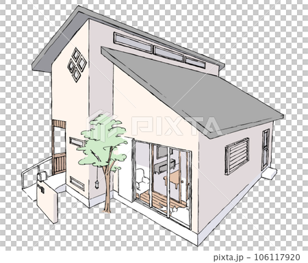 内縁と吹き抜けの平屋（カラー） 106117920