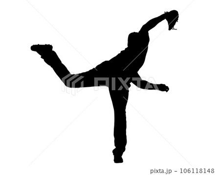 ピッチャーのシルエット 106118148