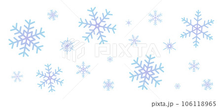 淡い青色のグラデーションの雪の結晶の壁紙　パターン　背景イラスト　ベクター素材 106118965