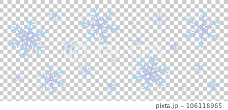 淡い青色のグラデーションの雪の結晶の壁紙　パターン　背景イラスト　ベクター素材 106118965