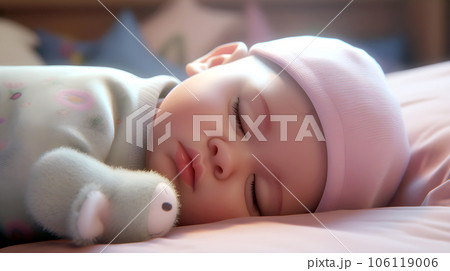ベッドで眠る赤ちゃん-Generative AI ベッドで眠る赤ちゃん-Generative AI 106119006