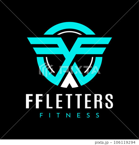 Modern wing letter F FF logo design template. Minimalist circle FF initial logo. Modern wing letter F FF logo design template. Minimalist circle FF initial logo. 106119294
