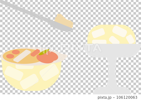 Peach jelly illustration set 106120063