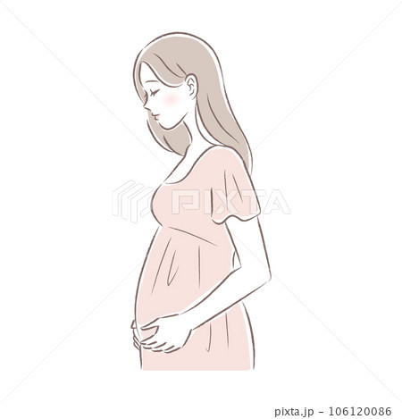 妊娠中期の微笑む妊婦さんのイラスト 妊娠中期の微笑む妊婦さんのイラスト 106120086