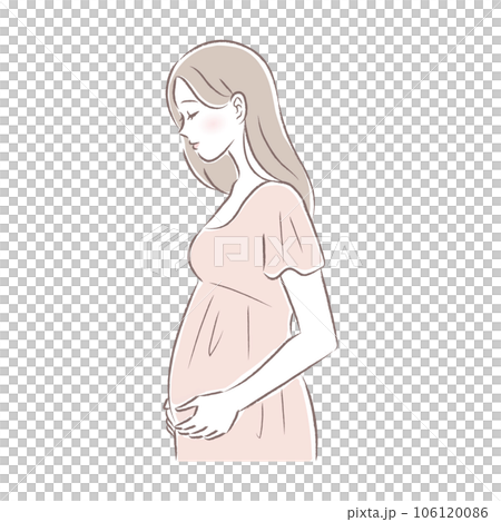 妊娠中期の微笑む妊婦さんのイラスト 妊娠中期の微笑む妊婦さんのイラスト 106120086