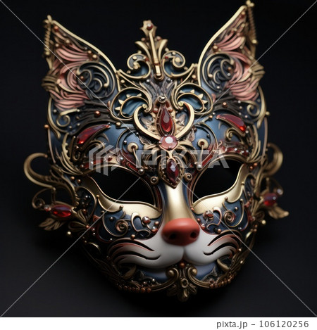 handmade mask in the form of a muzzle of a cat handmade mask in the form of a muzzle of a cat 106120256