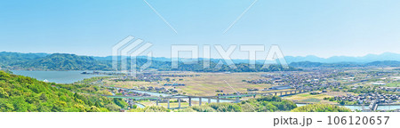 【ハワイ風土記館(展望台)からの風景】 (高解像度版) 鳥取県東伯郡湯梨浜町上橋津 106120657