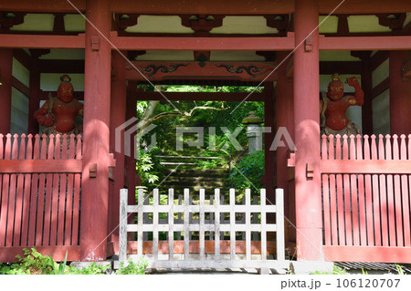 鎌倉 妙法寺 美しい仁王門と苔石段(神奈川県) 鎌倉 妙法寺 美しい仁王門と苔石段(神奈川県) 106120707