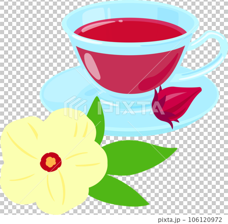 Roselle tea and roselle flowers - Stock Illustration [106120972] - PIXTA