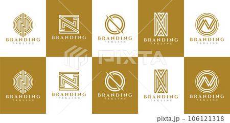 Geometric line letter N logo design branding. Modern initial N logo vector 106121318