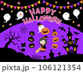 可愛いハロウィンのイラストセット 可愛いハロウィンのイラストセット 106121354