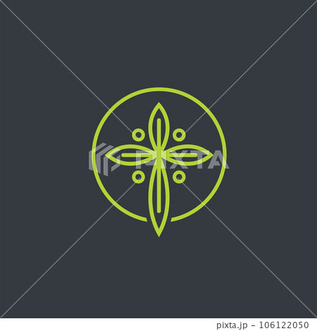 church leaf cross icon vector concept design template church leaf cross icon vector concept design template 106122050