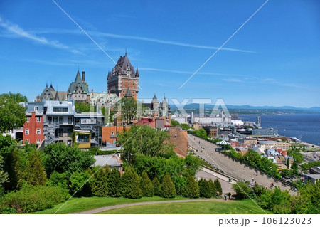 Amazing View of Quebec City skyline with Saint Lawrence river in Canada 106123023