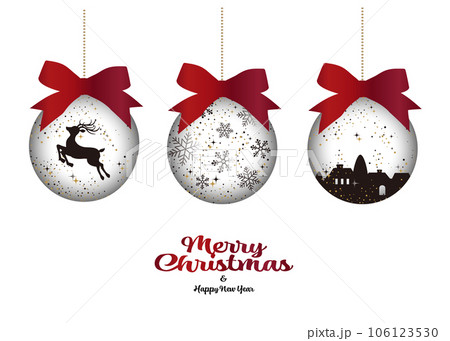 クリスマスオーナメントのイラスト素材 ベクター 12月 クリスマスオーナメントのイラスト素材 ベクター 12月 106123530