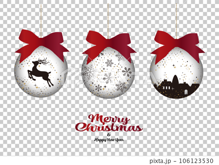 クリスマスオーナメントのイラスト素材 ベクター 12月 106123530
