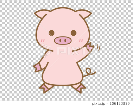 A pig waving and greeting 106123859