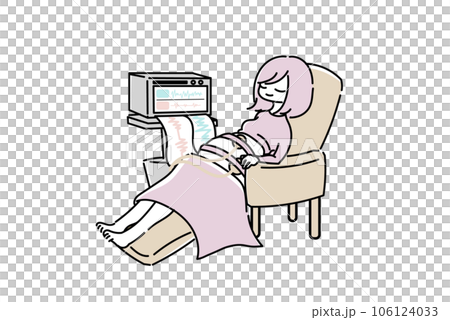 出産の兆候をNSTで検査する妊婦のイラスト 106124033