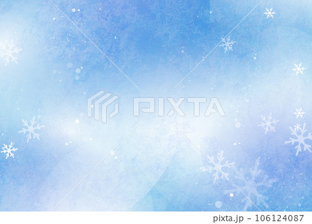 雪の結晶が舞う青色の冬の背景 106124087