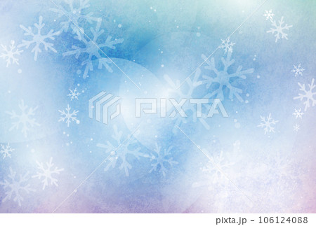 雪の結晶が舞う青色の冬の背景 雪の結晶が舞う青色の冬の背景 106124088