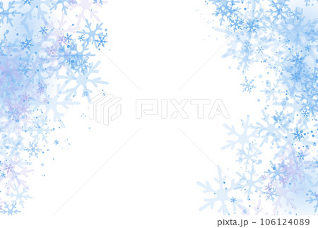 雪の結晶が舞う青色の冬の背景 106124089