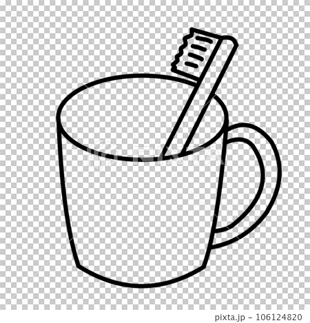 牙刷在杯子單色 106124820