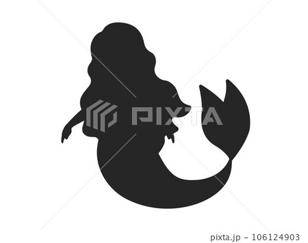 女性の人魚のシルエットのイラスト 106124903