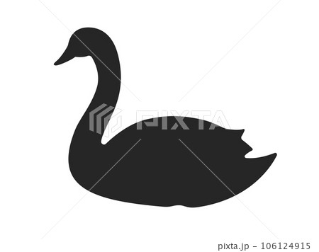 白鳥のシルエットのイラスト 白鳥のシルエットのイラスト 106124915