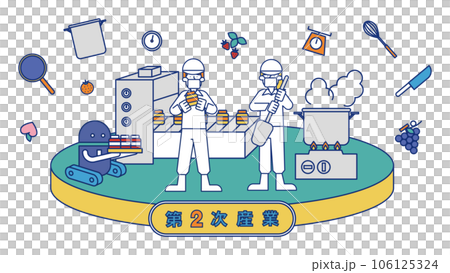 Men and women engaged in secondary industry fruit processing Men and women engaged in secondary industry fruit processing 106125324