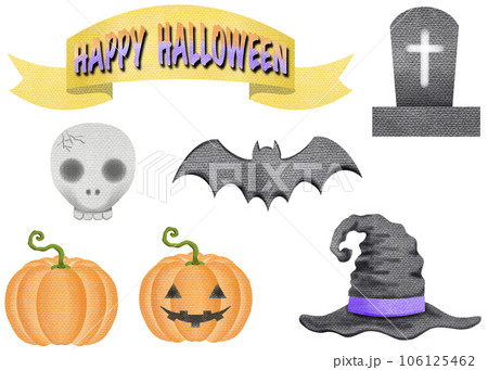 パステルタッチのハロウィン素材セット 106125462