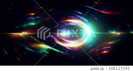 虹色のレンズフレアのエフェクト　Generative AI  106127143