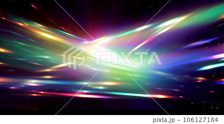 虹色のレンズフレアのエフェクト　Generative AI  106127184