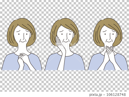 50 多歲和 60 多歲的高級女性憂心忡忡 50 多歲和 60 多歲的高級女性憂心忡忡 106128748