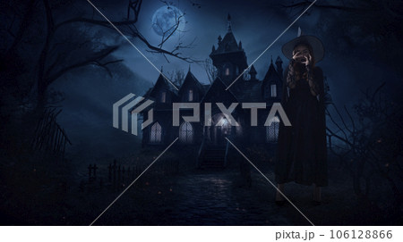 Scary halloween witch, Generative AI 106128866