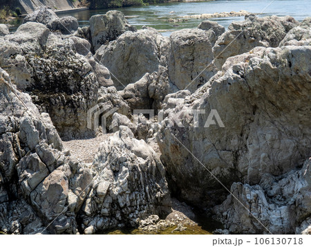夏(8月)の闘竜灘(兵庫県加東市内)。加古川中流の景勝地。 106130718