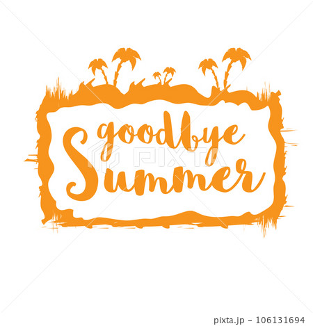 White goodbye summer vector concept text label or sticker isolated on white background. Goodbye summer concept illustration 106131694
